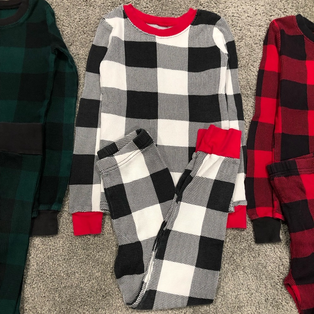 The Children's Place Kids Pajama Sets - Green, Black, Red Plaid - Picture 3 of 10